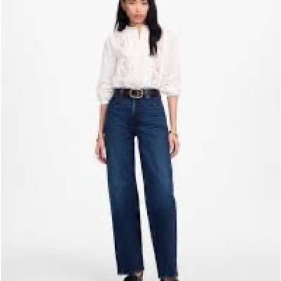 Madewell Blue Flare Wide Leg Jeans - Picture 1 of 5